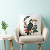 Toucan Muse Tropical Botanical Throw Pillow クッション (椅子)