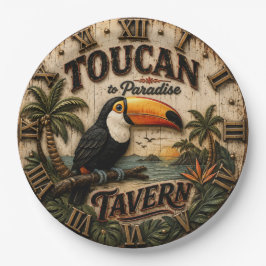 Toucan Paradise Tavern Tropical Bar Decor ペーパープレート