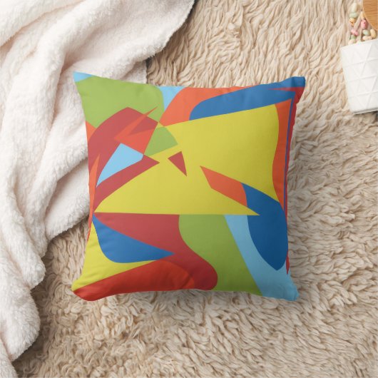 Toucan Pop Abstract Throw Pillow クッション (ブランケット)