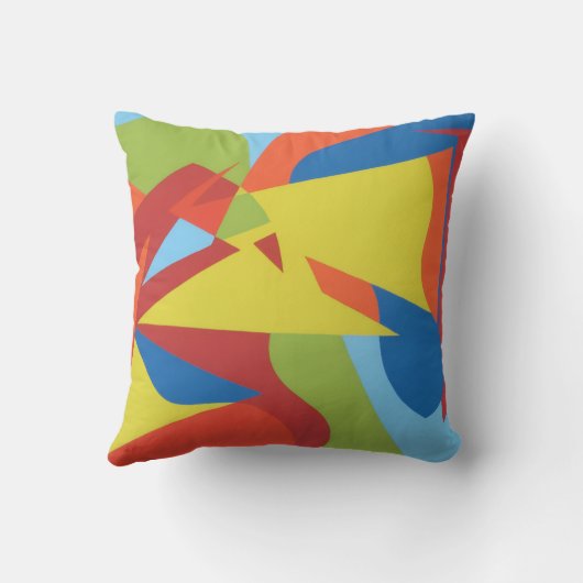 Toucan Pop Abstract Throw Pillow クッション (裏面)