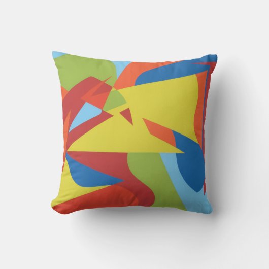 Toucan Pop Abstract Throw Pillow クッション (正面)
