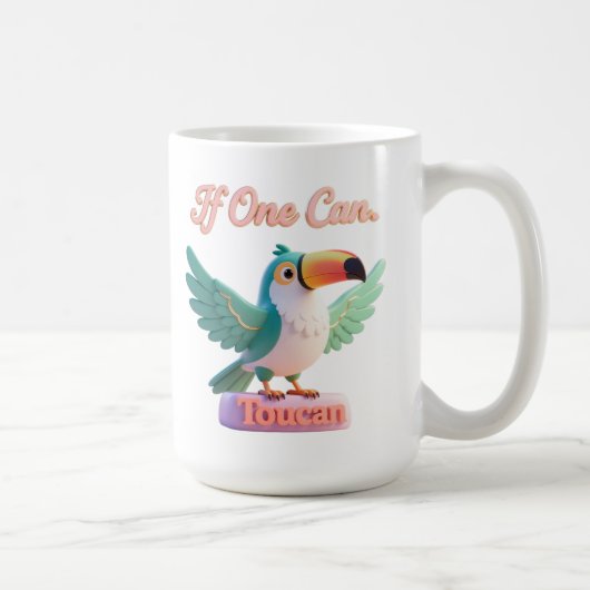 Toucan Pun Motivational Funny 3D Art コーヒーマグカップ (右)