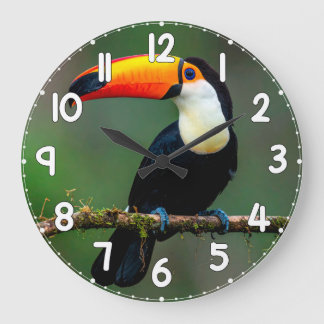 Toucan Wall Clock – Tropical Bird Wildlife Nature  ラージ壁時計