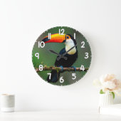 Toucan Wall Clock – Tropical Bird Wildlife Nature  ラージ壁時計 (ホーム)