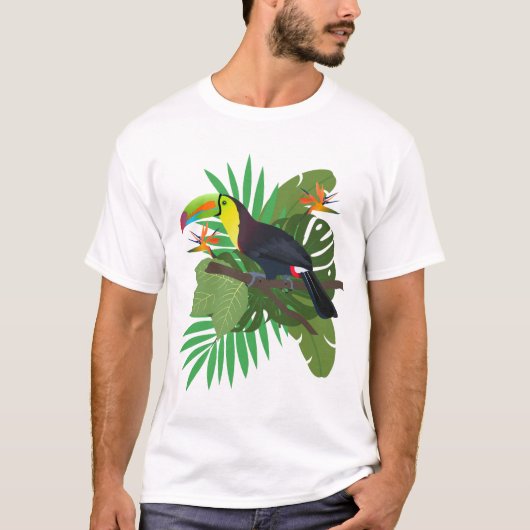 Toucan with leaves tシャツ (正面)