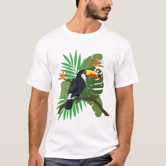 Toucan with leaves tシャツ (正面)