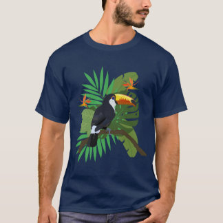 Toucan with leaves tシャツ