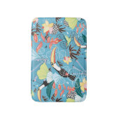 Toucansおよびハチドリとの熱帯質 バスマット (正面縦)