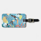 Toucansおよびハチドリとの熱帯質 ラゲッジタグ (正面横)