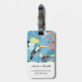 Toucansおよびハチドリとの熱帯質 ラゲッジタグ (裏面縦)