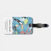 Toucansおよびハチドリとの熱帯質 ラゲッジタグ (裏面横)