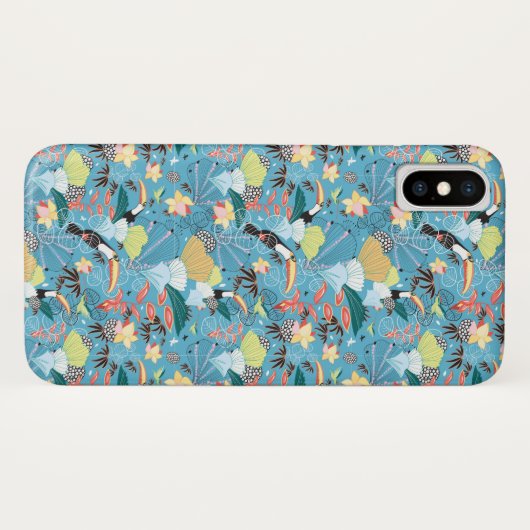 Toucansおよびハチドリとの熱帯質 Case-Mate iPhoneケース (裏面(横))