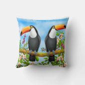 Toucansの熱帯装飾用クッション クッション (裏面)