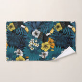 Toucans and tropical flora, blue , yellow , orange バスタオルセット (ハンドタオル)