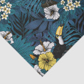Toucans and tropical flora, blue , yellow , orange 薄葉紙 (詳細)
