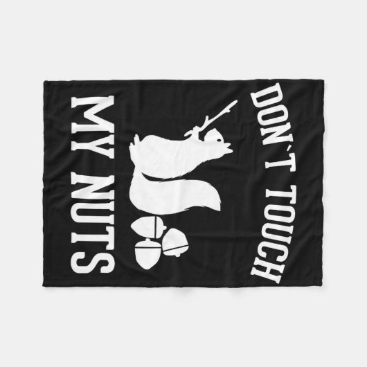 touchしない私のナッツおもしろいリスのジョーク皮肉 フリースブランケット (正面(横))