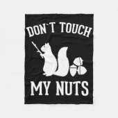 touchしない私のナッツおもしろいリスのジョーク皮肉 フリースブランケット (正面)