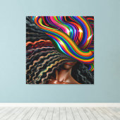 touchしない私の髪の黒メラニンアフロクイーンクラウン キャンバスプリント (インサイチュ (ウッドフロア))