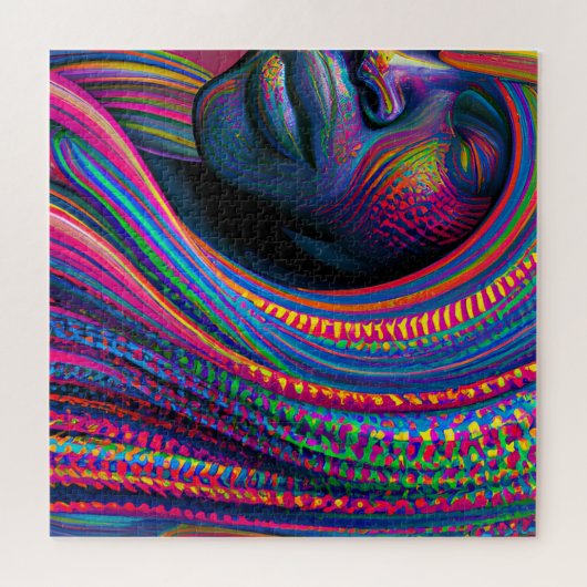 touchしない私の髪の黒メラニンアフロクイーンクラウン ジグソーパズル (横)