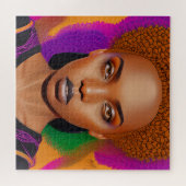 touchしない私の髪の黒メラニンアフロクイーンクラウン ジグソーパズル (横)