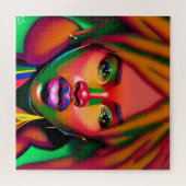 touchしない私の髪の黒メラニンアフロクイーンクラウン ジグソーパズル (横)