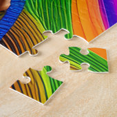 touchしない私の髪の黒メラニンアフロクイーンクラウン ジグソーパズル (側面)