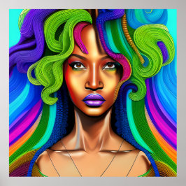 touchしない私の髪の黒メラニンアフロクイーンクラウン ポスター