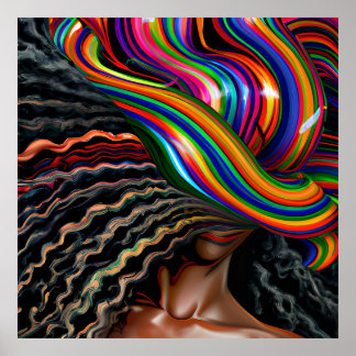 touchしない私の髪の黒メラニンアフロクイーンクラウン ポスター