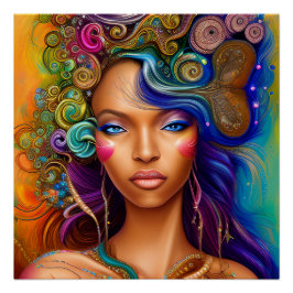 touchしない私の髪の黒メラニンアフロクイーンクラウン ポスター