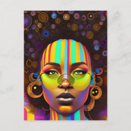 touchしない私の髪の黒メラニンアフロクイーンクラウン ポストカード
