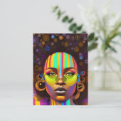 touchしない私の髪の黒メラニンアフロクイーンクラウン ポストカード (スタンド正面)