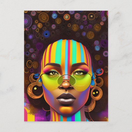 touchしない私の髪の黒メラニンアフロクイーンクラウン ポストカード (正面)