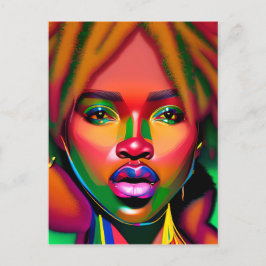 touchしない私の髪の黒メラニンアフロクイーンクラウン ポストカード