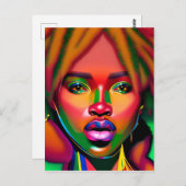 touchしない私の髪の黒メラニンアフロクイーンクラウン ポストカード (正面/裏面)