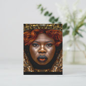 touchしない私の髪の黒メラニンアフロクイーンクラウン ポストカード (スタンド正面)