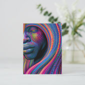 touchしない私の髪の黒メラニンアフロクイーンクラウン ポストカード (スタンド正面)