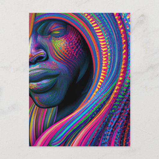 touchしない私の髪の黒メラニンアフロクイーンクラウン ポストカード (正面)