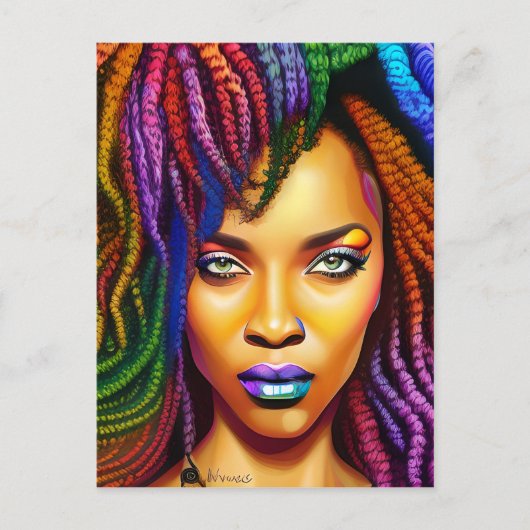 touchしない私の髪の黒メラニンアフロクイーンクラウン ポストカード (正面)