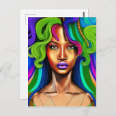 touchしない私の髪の黒メラニンアフロクイーンクラウン ポストカード (正面/裏面)