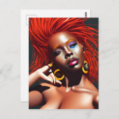 touchしない私の髪の黒メラニンアフロクイーンクラウン ポストカード (正面/裏面)