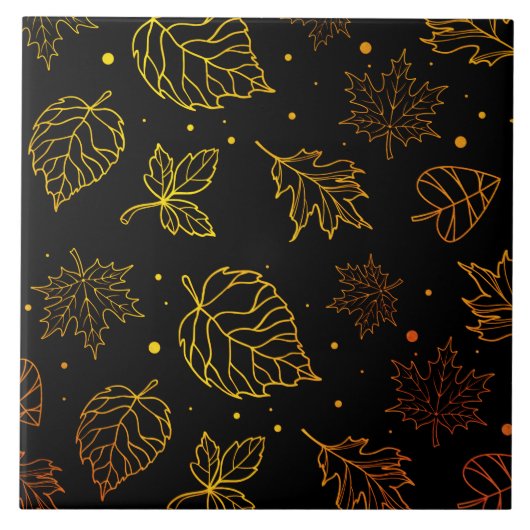 Touchのエレガンスコ葉ッパーオンブラック タイル (正面)