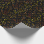 Touchのエレガンスコ葉ッパーオンブラック ラッピングペーパー (角)