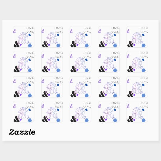 touchのカラー水カラー(ばちゃばちゃ)跳ねるシール スクエアシール (シート)