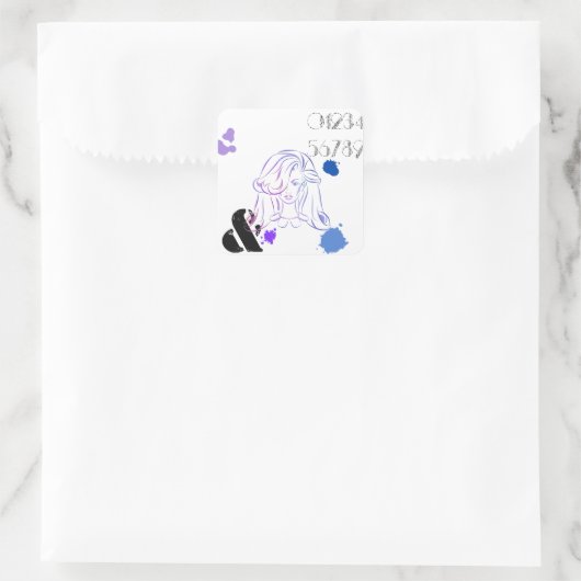 touchのカラー水カラー(ばちゃばちゃ)跳ねるシール スクエアシール (バッグ)