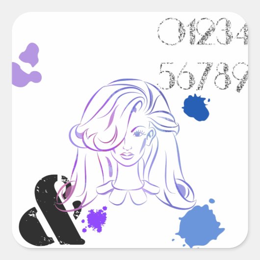 touchのカラー水カラー(ばちゃばちゃ)跳ねるシール スクエアシール (正面)