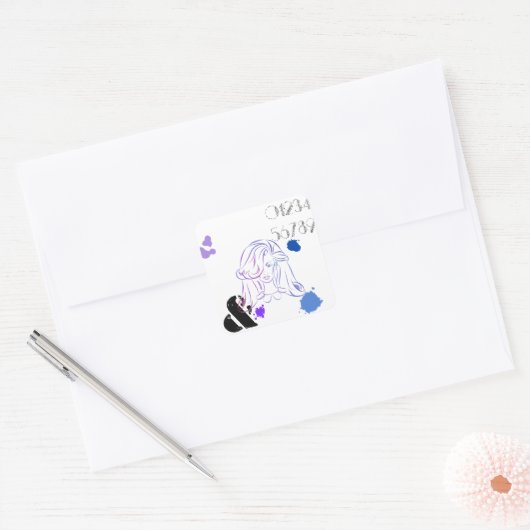 touchのカラー水カラー(ばちゃばちゃ)跳ねるシール スクエアシール (封筒)