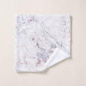 Touchのバラホワイトグレーマーブルスワールシックトレンディー バスタオルセット (ウォッシュタオル)