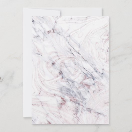 Touchのバラホワイトグレーマーブルスワールシック結婚ズ 招待状 (裏面)