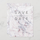 Touchのバラホワイトグレー大理石の日付を保存 案内ポストカード (正面/裏面)