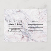 Touchのバラホワイトグレー大理石の日付を保存 案内ポストカード (裏面)